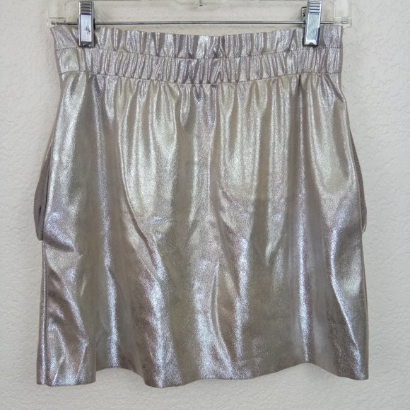 ZARA Metallic Vegan Leather Elastic Mini Skirt S - Picture 10 of 12